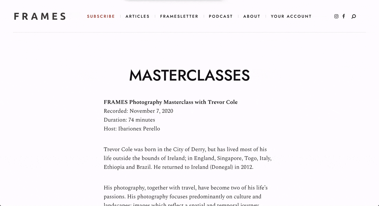 frames magazine membership