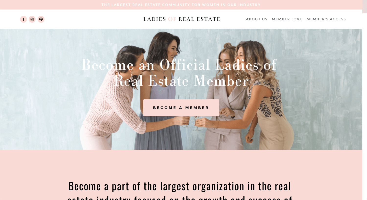 Ladies of Real Estate Landing Page