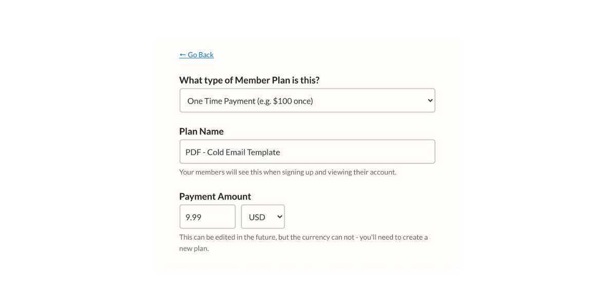 MemberSpace Set up Member Plan