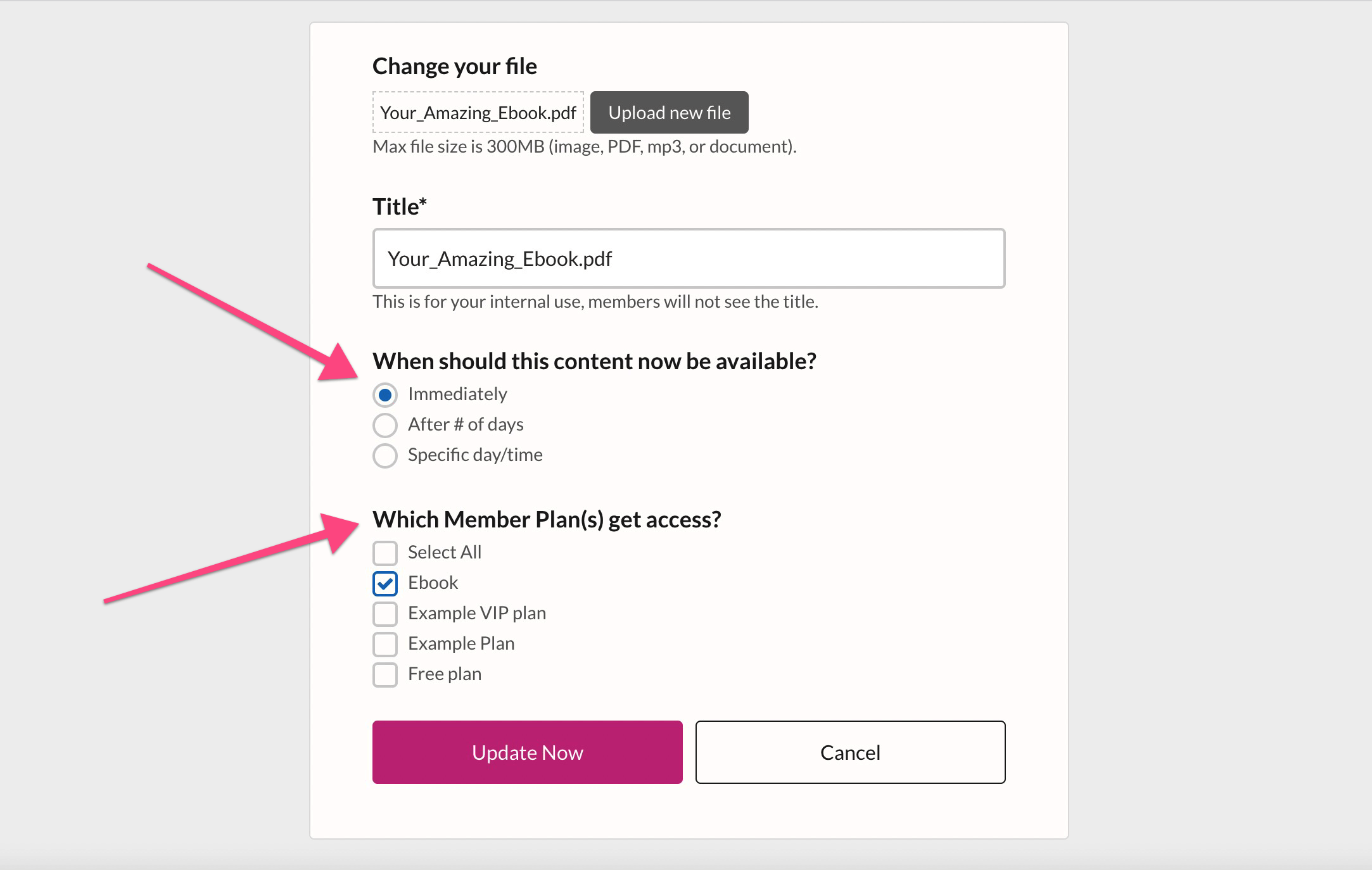 Managing MemberSpace content links overview